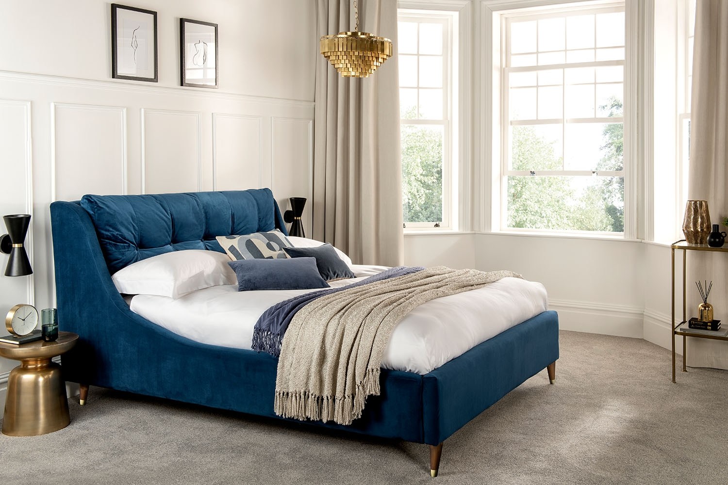 Shop Ralph Bed in Lumino Midnight Blue