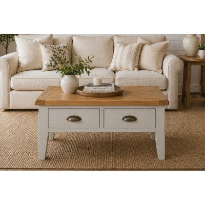 Cotswold Grey Painted Oak Coffee Table Cotswold Grey Painted Oak Coffee Table