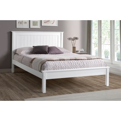 Taurean Low Footend Wood Bed in White Taurean Low Footend Wood Bed in White