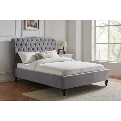 Rosalie Fabric Bed Frame in Light Grey