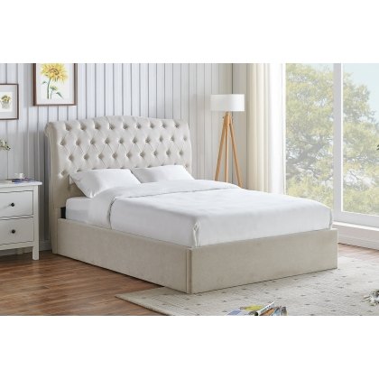 Rosalie Fabric Ottoman Storage Bed Frame in Natural Rosalie Fabric Ottoman Storage Bed Frame in Natural