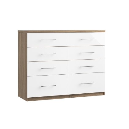 Calgary High-Gloss 8 Drawer Twin Chest of Drawers Calgary High-Gloss 8 Drawer Twin Chest of Drawers