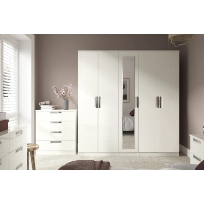 Milly High-Gloss 3 + 2 Drawer Chest of Drawers
