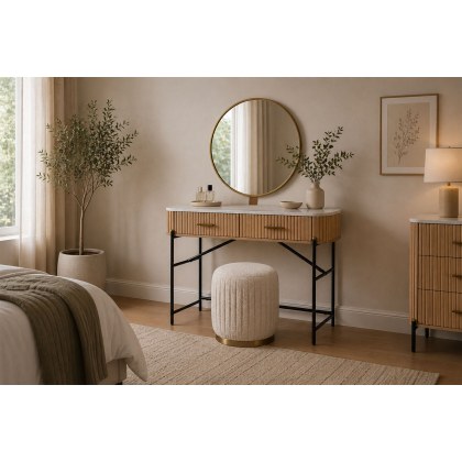 Reed Mango Wood & Marble Dressing Table Gallery Mirror