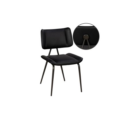 Jack Black Tan PU Leather Dining Chair with Industrial Legs (Pair)