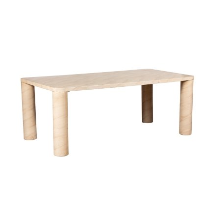 Ida Travertine Stone 150cm Dining Table with Cylindrical Legs