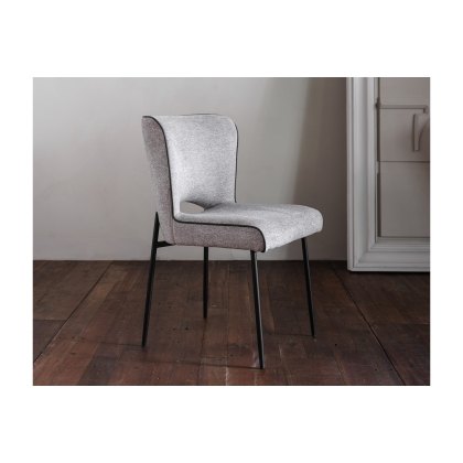 Maya Linen Dining Chair in Light Grey (Pair)