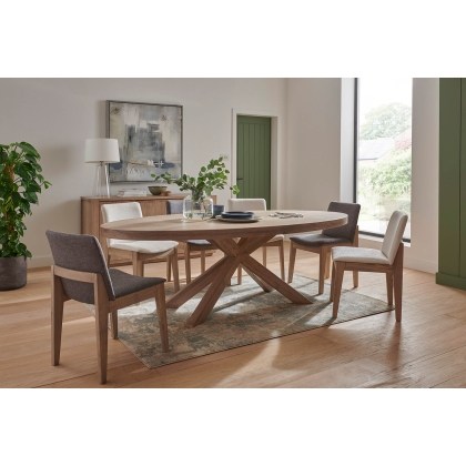 Feltz Smoked Oak and Fabric Dining Chairs in Dark Grey