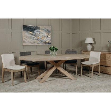 Feltz Smoked Oak 235cm Oval Dining Table