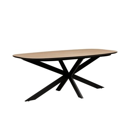 Sadie Industrial 200cm Dining Table in Oak Finish Sadie Industrial 200cm Dining Table in Oak Finish