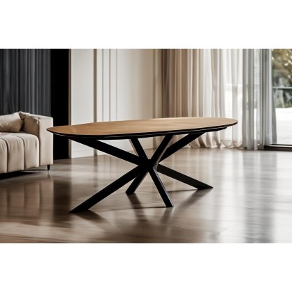 Sadie Industrial 200cm Dining Table in Oak Finish Sadie Industrial 200cm Dining Table in Oak Finish
