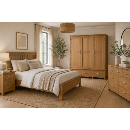 Devon Solid Oak Triple Wardrobe