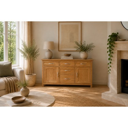 Devon 100% Solid Oak 4ft6in Sideboard Dresser Base