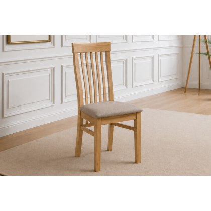 Devon 100% Solid Oak Slatted Back Dining Chair