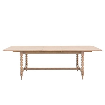 Gallery Direct Artisan Limewash Oak Extending Dining Table with Bobbin Detail