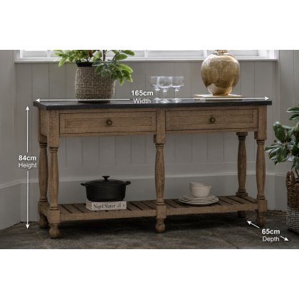 Gallery Direct Vancouver Rustic Pine Console Table with Marble Top Gallery Direct Vancouver Rustic Pine Console Table with Marble Top
