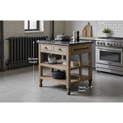 Gallery Direct Vancouver Rustic Pine Small Kitchen Island with Marble Top Gallery Direct Vancouver Rustic Pine Small Kitchen Island with Marble Top