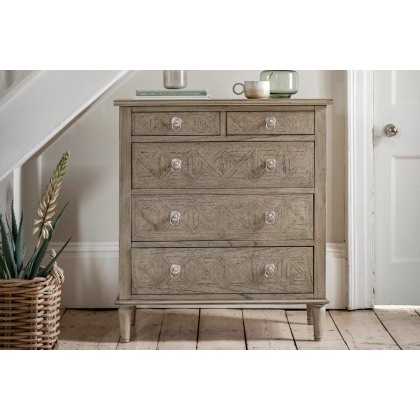 Gallery Direct Rustique French Colonial 5 Drawer Chest of Drawers Gallery Direct Rustique French Colonial 5 Drawer Chest of Drawers