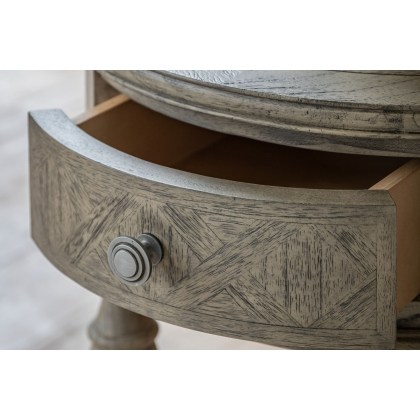 Gallery Direct Rustique French Colonial Round 1 Drawer Side Table