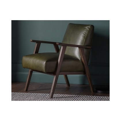 Gallery Direct Neyland Heritage Green Leather Armchair