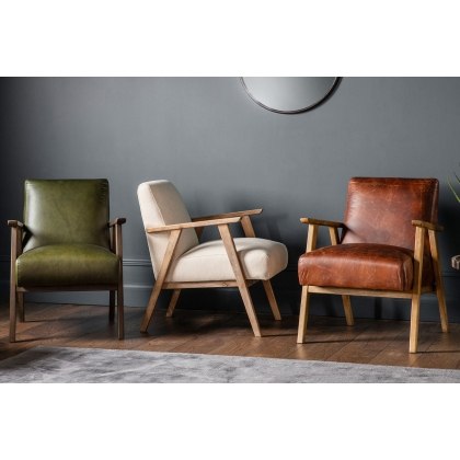 Gallery Direct Neyland Vintage Brown Leather Armchair