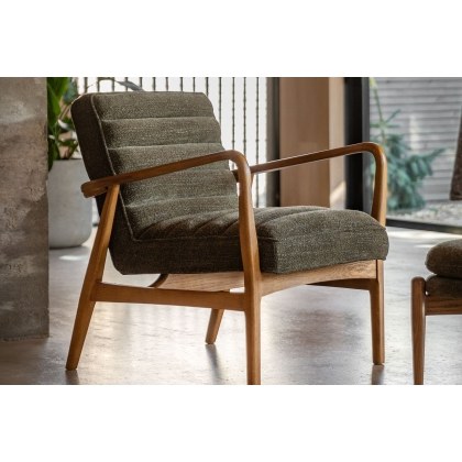 Gallery Direct Datsun Green Boucle Fabric Armchair