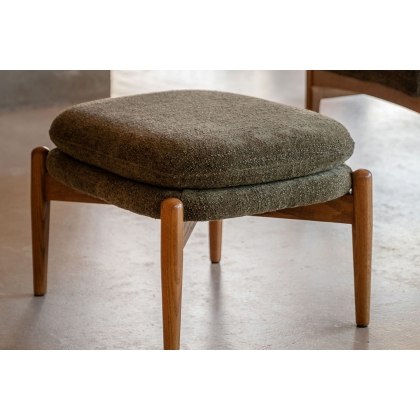 Gallery Direct Datsun Green Boucle Fabric Footstool Gallery Direct Datsun Green Boucle Fabric Footstool