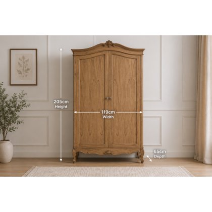 Gallery Direct Chic Weathered 2 Door Wardrobe