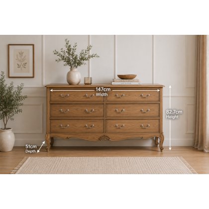 Gallery Direct Chic Weathered 6 Drawer Chest Of Drawers
