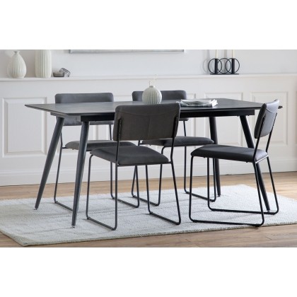 Gallery Direct Astley 160cm Black Oak Dining Table