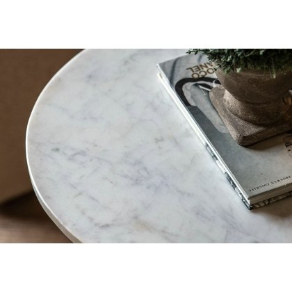 Gallery Direct Soho Mango Wood Side Table with Marble Top Gallery Direct Soho Mango Wood Side Table with Marble Top