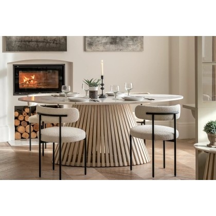 Gallery Direct Soho Mango Wood Oval Dining Table Set with Marble Top & 6 Aveley Chairs Gallery Direct Soho Mango Wood Oval Dining Table Set with Marble Top & 6 Aveley Chairs