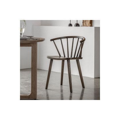 Gallery Direct Craft Smoked Oak Set of 2 Dining Chairs
