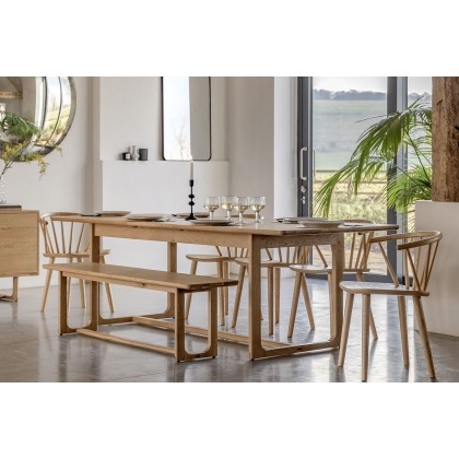 Gallery Direct Craft Natural Oak Extending Dining Table Set & 6 Chairs