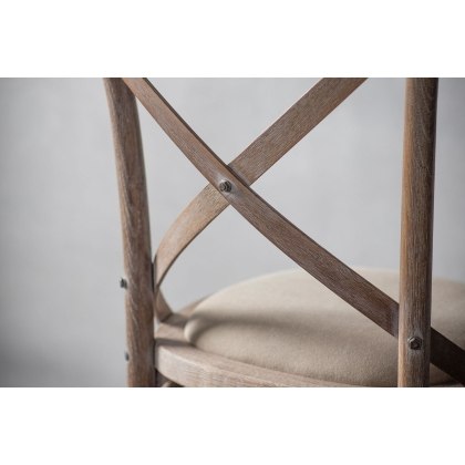 Gallery Direct Set of 2 Cafe Washed Oak Dining Chairs with Linen Seat Gallery Direct Set of 2 Cafe Washed Oak Dining Chairs with Linen Seat