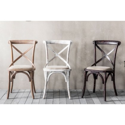Gallery Direct Set of 2 Cafe White Oak Dining Chairs with Linen Seat Gallery Direct Set of 2 Cafe White Oak Dining Chairs with Linen Seat