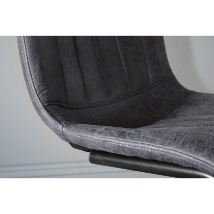 Gallery Direct Set of 2 Edington Dining Chairs in Grey Leather
