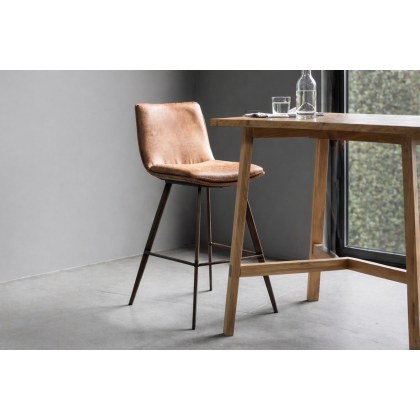 Gallery Direct Set of 2 Palmer Bar Stools in Brown Leather