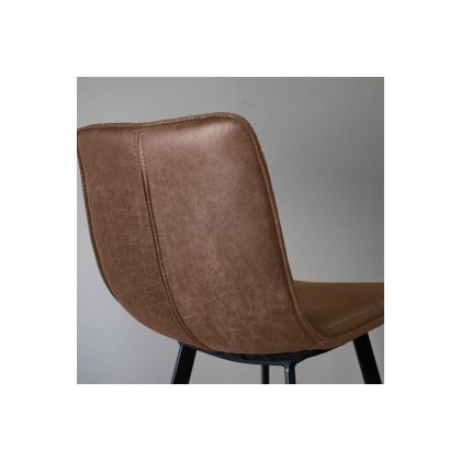 Gallery Direct Set of 2 Palmer Bar Stools in Brown Leather