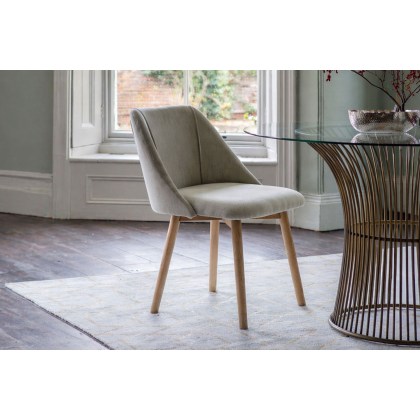 Gallery Direct Set of 2 Elliot Fabric Dining Chairs in Natural Linen