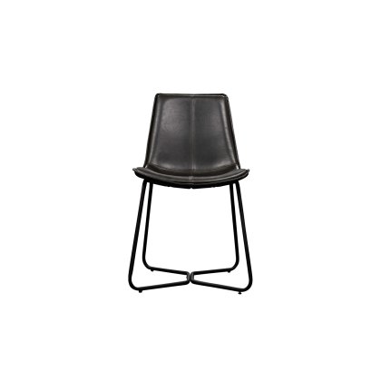 Gallery Direct Set of 2 Hawking Dining Chairs in Charcoal PU Leather Gallery Direct Set of 2 Hawking Dining Chairs in Charcoal PU Leather