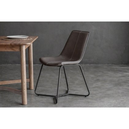 Gallery Direct Set of 2 Hawking Dining Chairs in Ember PU Leather Gallery Direct Set of 2 Hawking Dining Chairs in Ember PU Leather