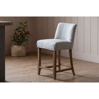 Gallery Direct Set of 2 Tarnby Bar Stools in Cement Grey Linen