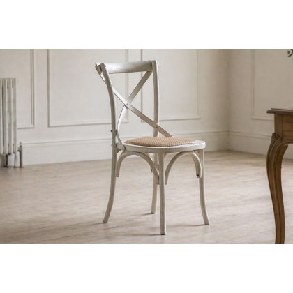 Gallery Direct Set of 2 Cafe White Oak Dining Chairs with Rattan Seat Gallery Direct Set of 2 Cafe White Oak Dining Chairs with Rattan Seat