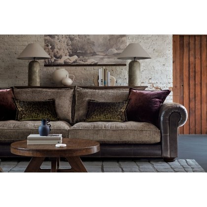 Atlantis Fabric & Leather Mix Standard Back 4 Seater Sofa