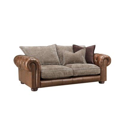 Atlantis Fabric & Leather Mix Standard Back 3.5 Seater Sofa