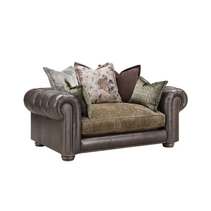Atlantis Fabric & Leather Mix Pillow Back 1.5 Seater Sofa