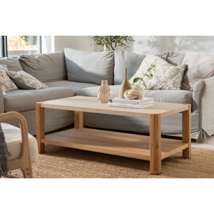 Arlo Natural Oak Coffee Table with Travertine Ceramic Top Arlo Natural Oak Coffee Table with Travertine Ceramic Top