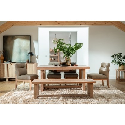 Oakley Reclaimed Wood 160-200cm Extending Dining Table in Rustic Buff Finish Oakley Reclaimed Wood 160-200cm Extending Dining Table in Rustic Buff Finish