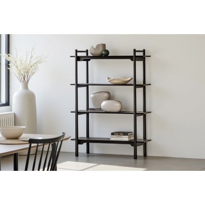 Gallery Direct Wycombe Black Oak Open Display Bookcase Gallery Direct Wycombe Black Oak Open Display Bookcase